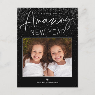 Amazing Year Modern Happy New Year Photo Postcard