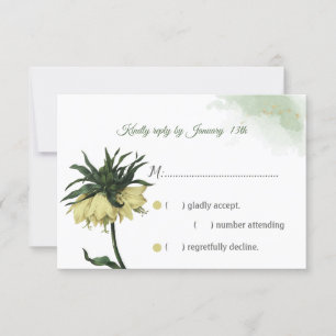 amazing yellow flower greenery response card rsvp