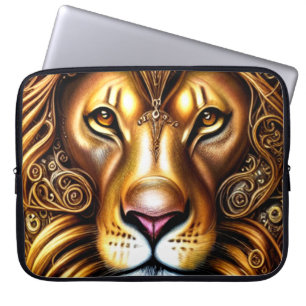 Amazingly Beautiful Golden Lion Laptop Sleeve