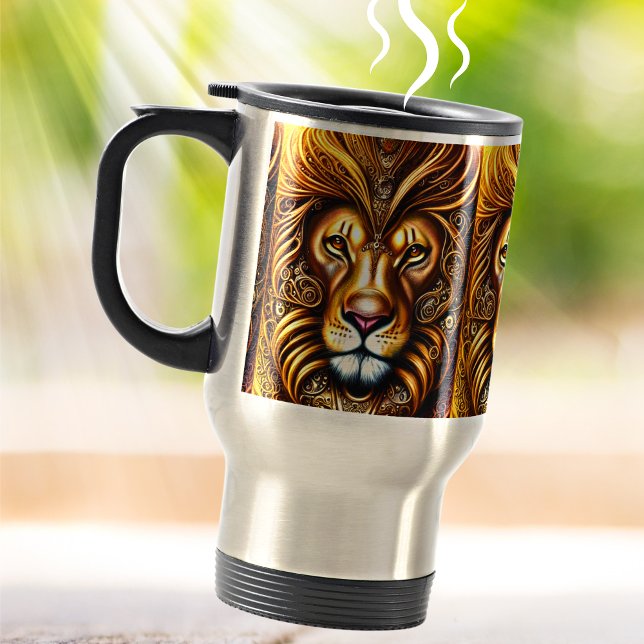 Amazingly Beautiful Golden Lion Travel Mug (Creator Uploaded)