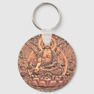 Amazingly Detailed Copper Buddha Key Ring