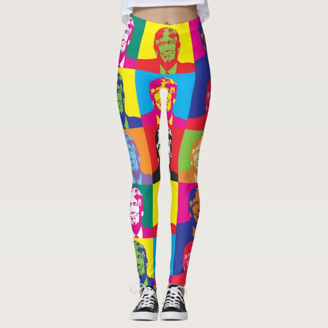Amazingly Tack Donald Trump Pop Art Yoga Pants (Front)