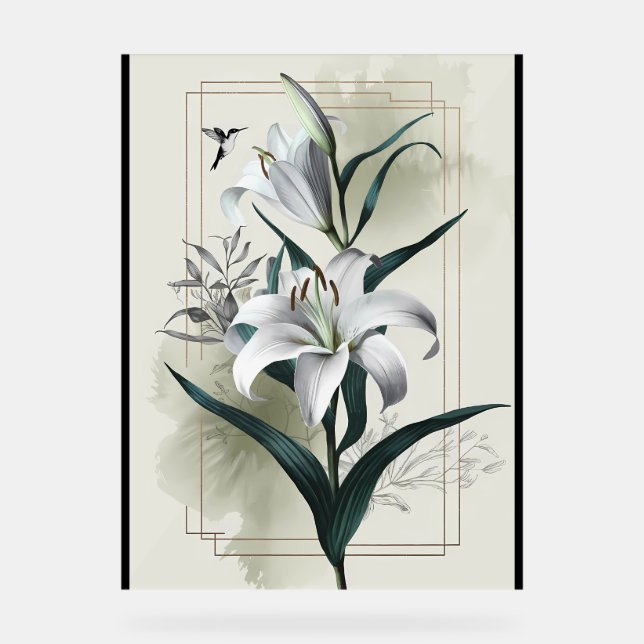 Amazon Lily Art – Gold & Scandi Style Acrylic Sign (Front)