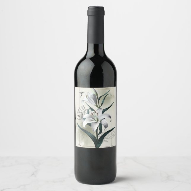 Amazon Lily Art – Gold & Scandi Style Wine Label (Front)