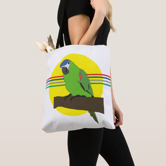 Amazon Parrot Color Splash Tank Top Tote Bag (Close Up)