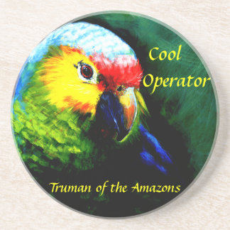 Amazon,parrot,tropical,beach,island Coaster