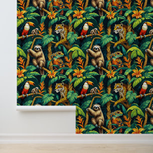 Amazonian Rainforest Creatures Peel and Stick Wallpaper