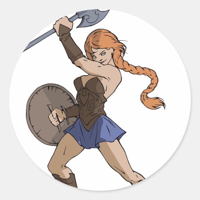 Amazons and Warriors Classic Round Sticker (Front)