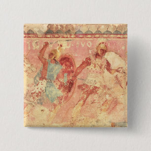 Amazons fighting a Greek warrior 15 Cm Square Badge