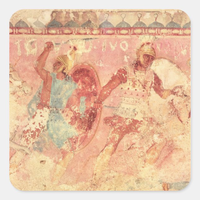 Amazons fighting a Greek warrior Square Sticker (Front)