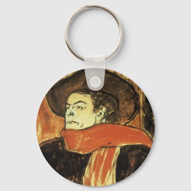 Ambassadeurs, Aristide Bruant by Toulouse Lautrec Key Ring (Front)