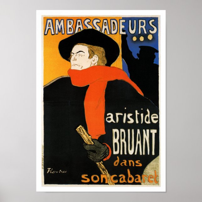 Ambassadeurs Aristide Bruant - Toulouse Lautrec Poster (Front)