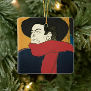 Ambassadeurs, Artistide Bruant by Toulouse Lautrec Ceramic Ornament