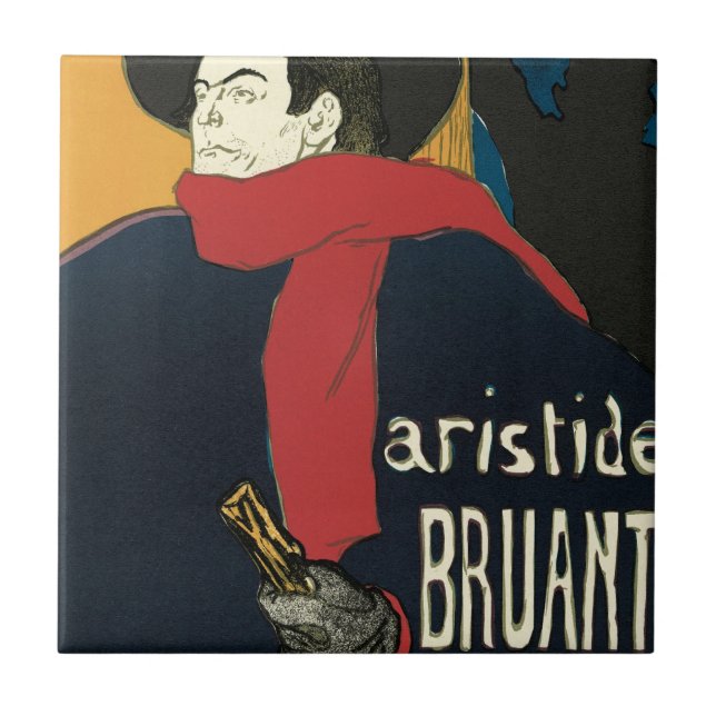 Ambassadeurs, Artistide Bruant by Toulouse Lautrec Ceramic Tile (Front)