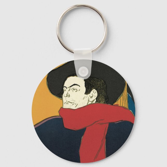 Ambassadeurs, Artistide Bruant by Toulouse Lautrec Key Ring (Front)