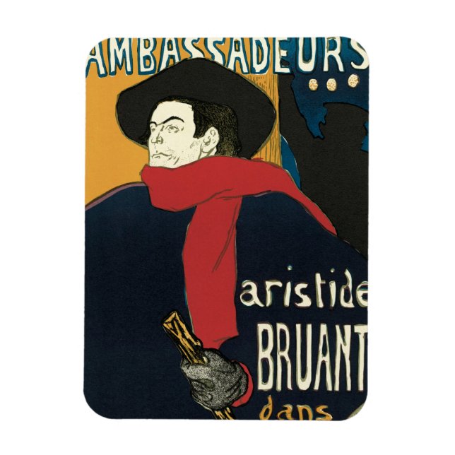 Ambassadeurs: Artistide Bruant by Toulouse Lautrec Magnet (Vertical)