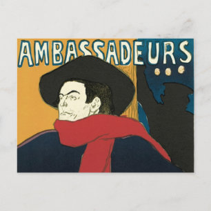 Ambassadeurs, Artistide Bruant by Toulouse Lautrec Postcard