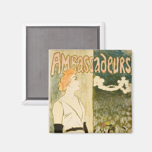 Ambassadeurs Yvette Guilbert by Theophile Steinlen Magnet