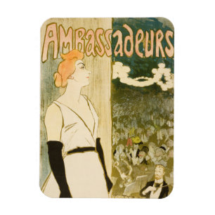 Ambassadeurs Yvette Guilbert by Theophile Steinlen Magnet
