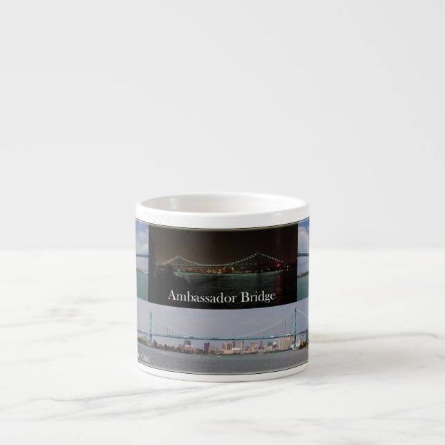 Ambassador Bridge multi pict espresso mug (Front)