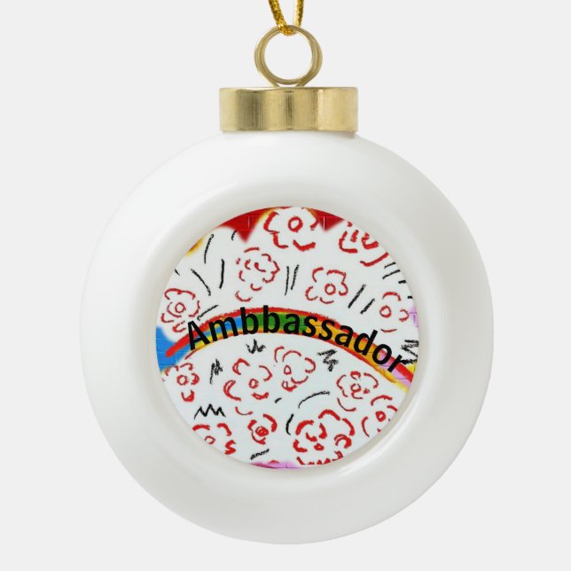Ambassador Ceramic Ball Christmas Ornament (Front)