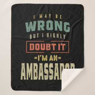 Ambassador Job Title Gift Sherpa Blanket