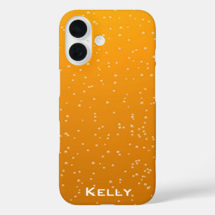 Amber Ale Bubbles with Your Name iPhone 16 Case