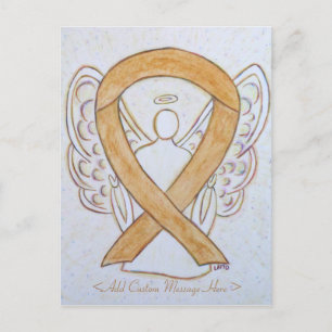 Amber Awareness Ribbon Angel Custom Art Postcard