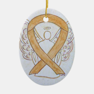 Amber Awareness Ribbon Angel Pendant Ornament