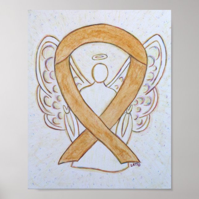 Amber Awareness Ribbon Angel Poster Art Print (Front)