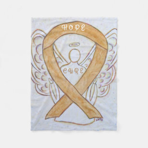 Amber Awareness Ribbon Appendix Cancer Blanket