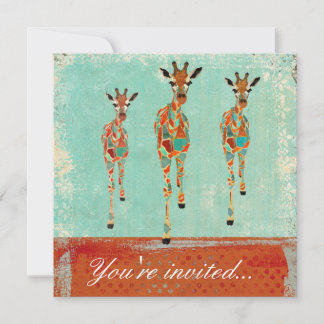 Amber & Azure Giraffes Invitation