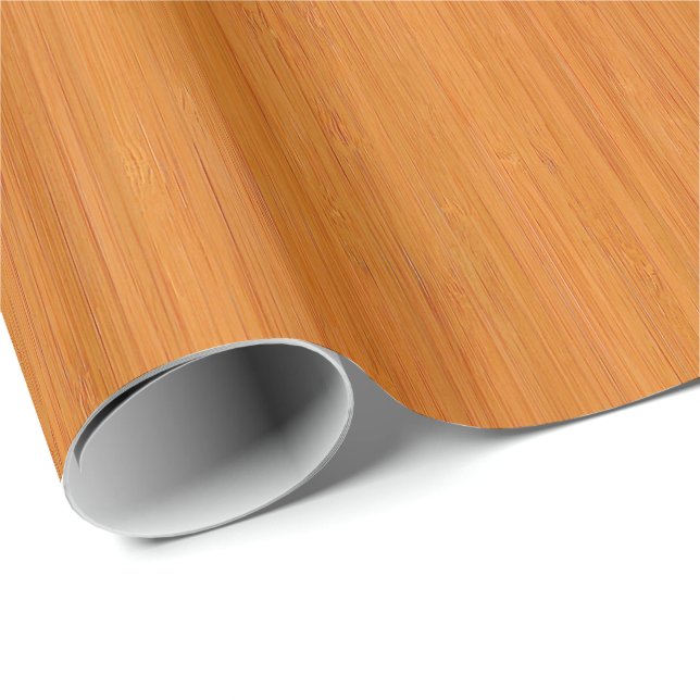 Amber Bamboo Wood Grain Look Wrapping Paper (Roll Corner)