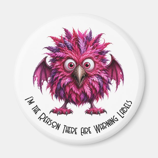 Amber - Big-Eyed Feathered Menace  Magnet (Front)