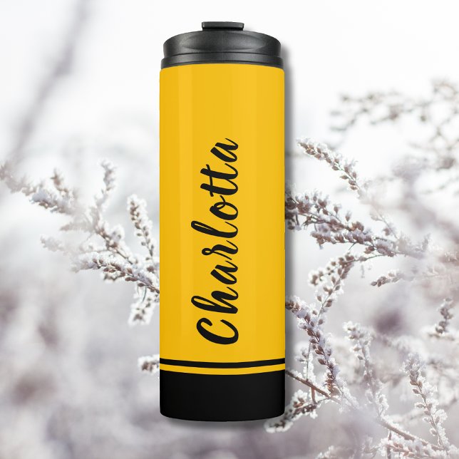 Amber Black Elegant Minimal Customised Thermal Tumbler (Creator Uploaded)