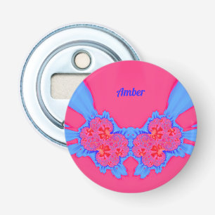 AMBER ~ Blue Pink 3D Fractal ~ Bottle Opener