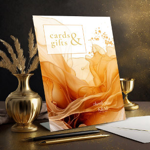 Amber Brandy Abstract Ink Cards & Gifts ID1089 Pedestal Sign