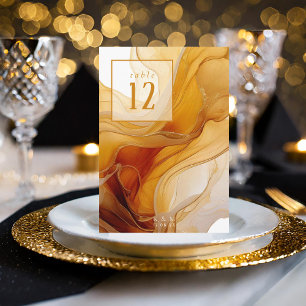 Amber Brandy Abstract Ink Table Numbers ID1089