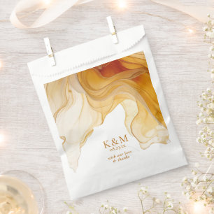 Amber Brandy Abstract Ink Wedding ID1089 Favour Bag