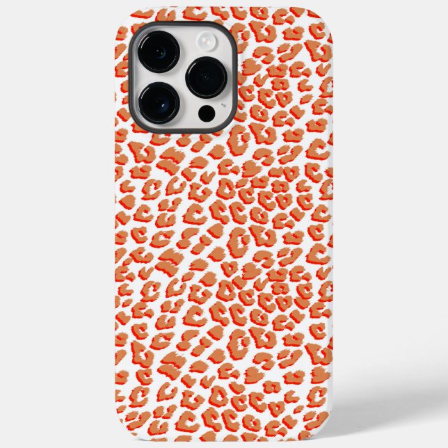 Amber Colour and White Leopard Print Case-Mate iPhone Case (Back)