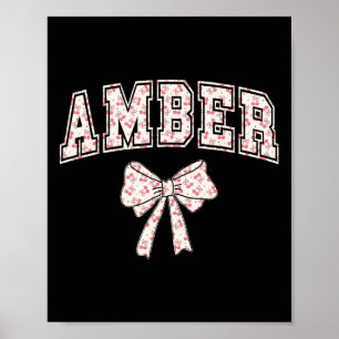 Amber Coquette Bow Shirt Women Ribbon Mother's Day Poster