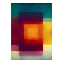 Amber Crimson Color Field Abstract Modern Wall Art