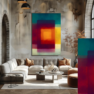 Amber Crimson Colour Field Abstract Modern Wall Ar Poster