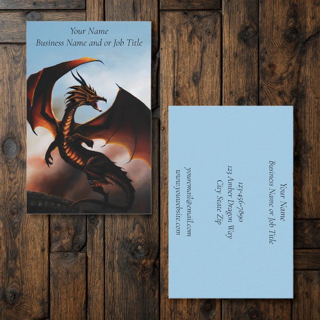 Amber Dragon Fantasy Business Card (Creator Uploaded)