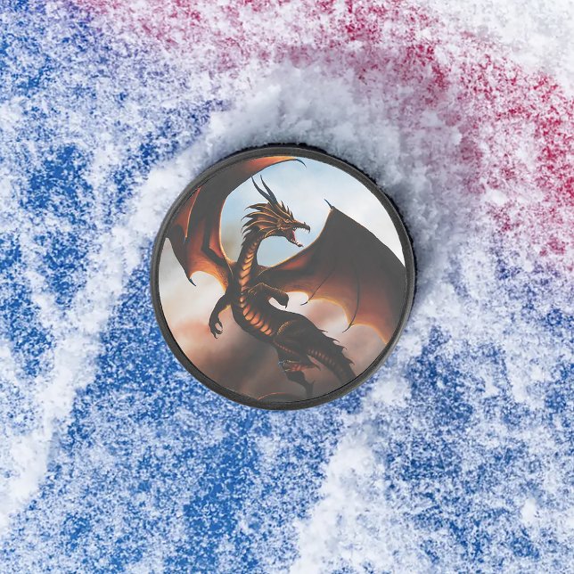 Amber Dragon Fantasy Hockey Puck (Creator Uploaded)