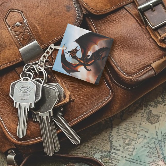 Amber Dragon Fantasy Key Ring (Creator Uploaded)
