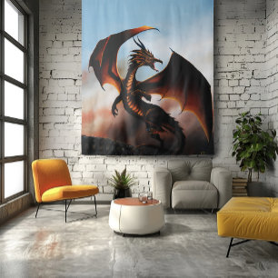 Amber Dragon Fantasy Tapestry