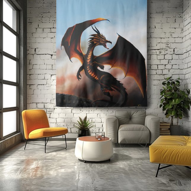Amber Dragon Fantasy Tapestry (Creator Uploaded)