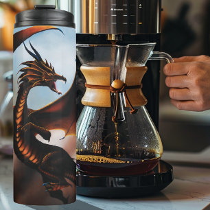 Amber Dragon Fantasy Thermal Tumbler