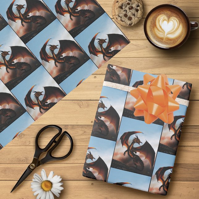 Amber Dragon Fantasy Wrapping Paper (Creator Uploaded)